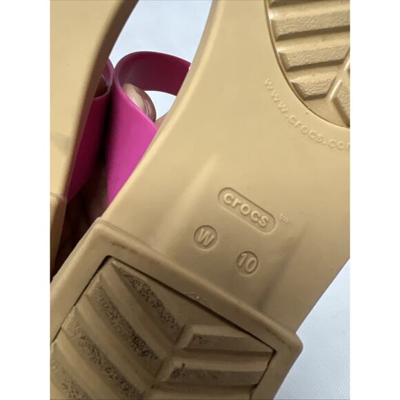 Crocs Tulum Womens Sz 10 Strappy Toe Post Comfort Sandals Thong Shoes Pink - Picture 9 of 9